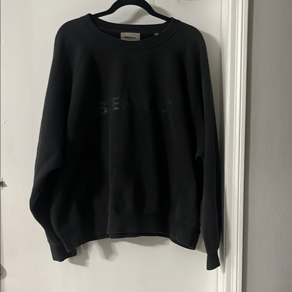 Essentials Black Crewneck Sweater - Picture 1 of 10